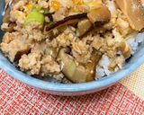 椎茸の旨味で☆鶏ひき肉の卵とじ丼作り方11写真