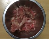 超簡単☆こく旨！豚しゃぶ肉のオイマヨ丼作り方1写真