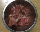 超簡単☆こく旨！豚しゃぶ肉のオイマヨ丼作り方1写真