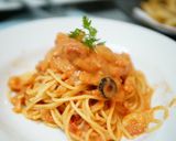シーフードMIXで！トマトクリームパスタ作り方3写真