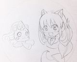 誕生日ケーキ、プリキュア、キャラチョコ作り方1写真
