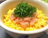 しっかり朝ごはん☆明太子と炒り卵 丼作り方4写真