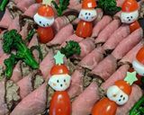 クリスマス付け合せ　トマトチーズサンタ作り方4写真