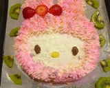 マイメロケーキ手作り☆誕生日ロールケーキ作り方19写真