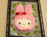 マイメロケーキ手作り☆誕生日ロールケーキ作り方20写真