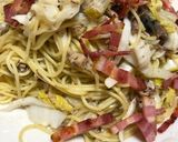 サバ缶と水菜のパスタ作り方7写真