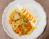 白菜と豚肉の餡掛けごはん作り方5写真