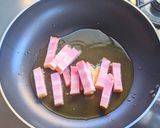 厚切りベーコンと豆乳のカルボナーラうどん作り方5写真