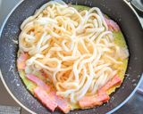厚切りベーコンと豆乳のカルボナーラうどん作り方8写真