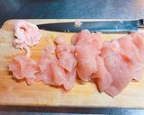 超簡単！薄切り鶏むね肉のねぎポン酢作り方1写真