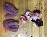 鳥モツ煮(あるいはモッシグ)と銀皮油煮作り方8写真