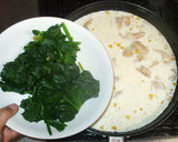 簡単クリーム煮♪鶏肉とほうれん草と豆乳作り方17写真