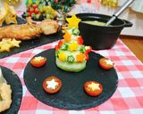 簡単☆くるくるきゅうりのツリーサラダ作り方3写真