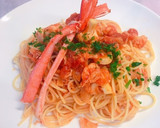 たらばと紅ずわい蟹のトマトクリームパスタ作り方12写真