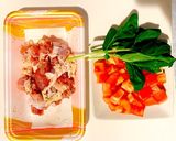 簡単。チキンのトマトバジルパスタ作り方1写真
