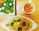簡単。チキンのトマトバジルパスタ作り方8写真