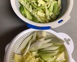 白だしで豚バラ野菜鍋作り方1写真