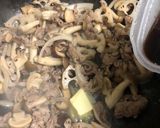 蓮根とキノコのバター醤油牛丼作り方7写真