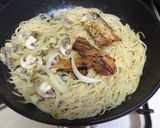 セリとさんま缶のおろしレモスコ水浸パスタ作り方7写真