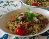 セリとさんま缶のおろしレモスコ水浸パスタ作り方9写真