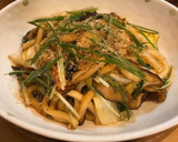 豚バラと水菜&白菜で☆和風だしの焼うどん作り方7写真