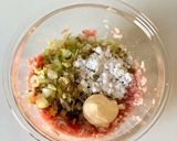 ネギ・コチュジャン【ザーサイつくねバーグ作り方3写真