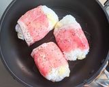 チーズ入り肉巻き俵型おにぎり作り方9写真