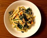 サーモンとほうれん草のクリームパスタ作り方7写真