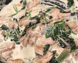 鮭とほうれん草のクリームパスタ作り方3写真