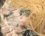 鮭とほうれん草のクリームパスタ作り方4写真