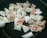 旨っ❤️大根と豚肉のキムチだれ炒め作り方5写真