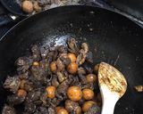 鳥モツ煮再利用卵とじ丼作り方1写真