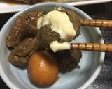 鳥モツ煮再利用卵とじ丼作り方2写真