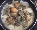 鳥モツ煮再利用卵とじ丼作り方4写真