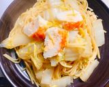 白菜と柚カニカマの和風パスタ〜柚子風味〜作り方7写真