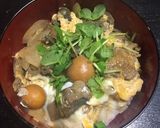 鳥モツ煮再利用卵とじ丼作り方9写真
