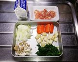 鶏肉とほうれん草のミルクスープ作り方1写真
