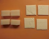 材料４つ★味付け稲荷の餅チーズ揚げ作り方1写真