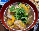 香り高い♪ゆずとみつ葉♡冬の鶏団子スープ作り方5写真