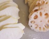 蓮根と里芋の葱ソース掛け作り方1写真