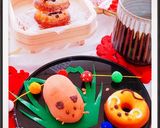 2020年干支◆焼きドーナツでねずみ鏡餅作り方1写真