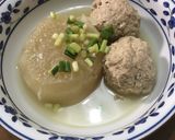 大根と鶏団子の煮物、柚子胡椒味作り方5写真