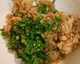 鮭炊き込みご飯〜クレソン混ぜお結び作り方8写真