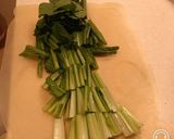 小松菜のニンニク、豆板醤、塩麹炒め！作り方1写真