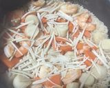 ホタテ、海老のにんにく炊き込みご飯作り方5写真