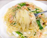 釜揚げ桜エビと春菊のパスタ作り方9写真