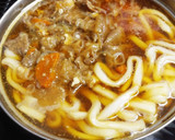 すき焼きのリメイクで「すき鍋焼きうどん」作り方4写真