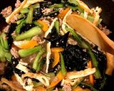 紫チンゲンサイの中華炒め作り方5写真