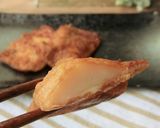 材料４つ★味付け稲荷の餅チーズ揚げ作り方4写真