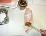 肉巻き♪簡単桃屋搾菜と豚肉でおつまみ　作り方5写真